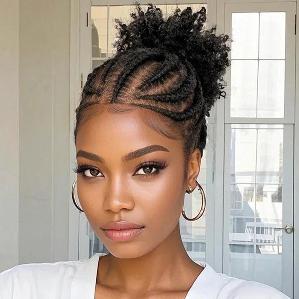 

KIMA новый стиль хвостик Cornrow плетеные парики синтетические полные кружевные богини Box косички парик странный плетеный парик для чернокожих женщин
