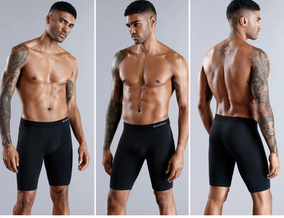4 Stück Lange Herren-Unterhosen Baumwoll-Boxershorts Sexy Unterwäsche für Männer Sportliche Boxershorts Modische Herren-Trunks Geschenk – Detail 9