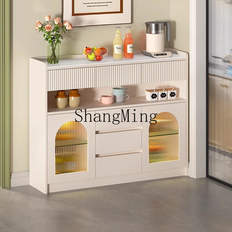 

DHY cream style dining side cabinet household tea cabinet living room storage cabinet against the wall
