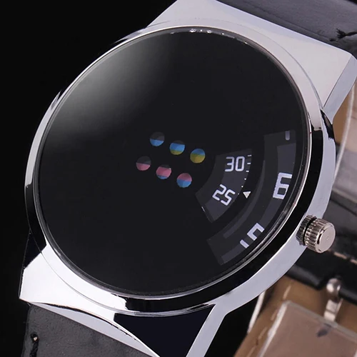 2022 Fashion Ceative Dial Moveable Digital Watch Unisex Women Men Sport Watches Leather Band Quartz Wristwatches Cheap Price