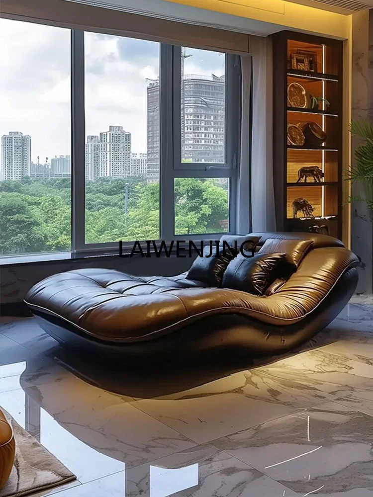 LYN leisure double single master bedroom minimalist Italian leather art sofa lazy chair