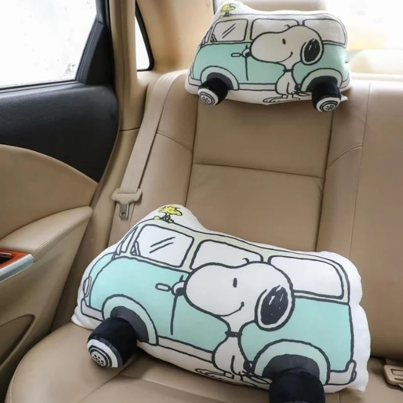 Miniso Cartoon Snoopy cuscino per auto protezione per il collo creativo quattro stagioni poggiatesta universale Cute Girl Chair Cushion Throw Pillow