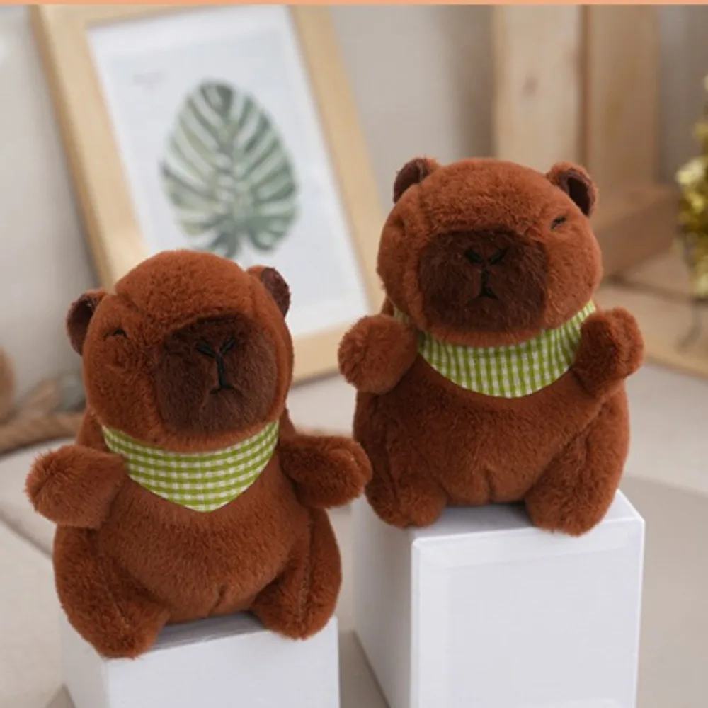 Bow Capybara Plush Capybara Keychain Guinea Pig Stuffed Animals Headgear Capybara Doll Cute Toy Multicolor Capybara Pendant Kids