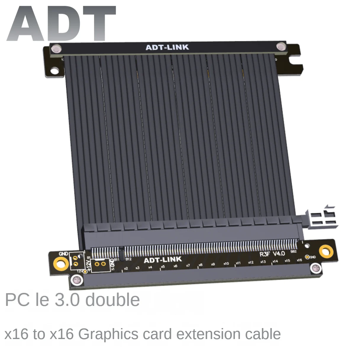 

ADT graphics card extension cable Dual Reverse PCIe 3.0x16 full speed stabilization chassis