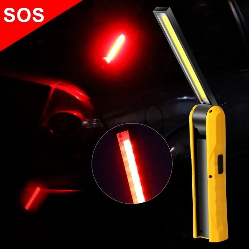 Portable COB Working Light Magnetic Flashlight USB Charge Car Flashlight Rotatable Multifunction Lamp with Hook