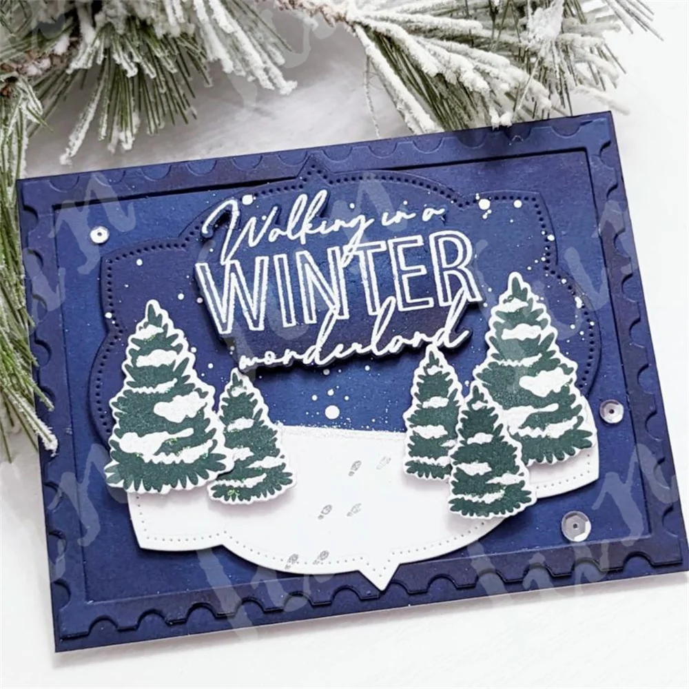 New Arrival Stamps and Dies 2024 Winter in the City Happy Holidays Metal Cutting Die DIY Scrapbooking Crafts Decoration Embossed