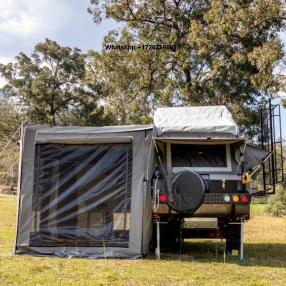 Carpa de Remolque para Camping, Plegable, Portátil, para Exteriores, Todoterreno, con Plegado Frontal