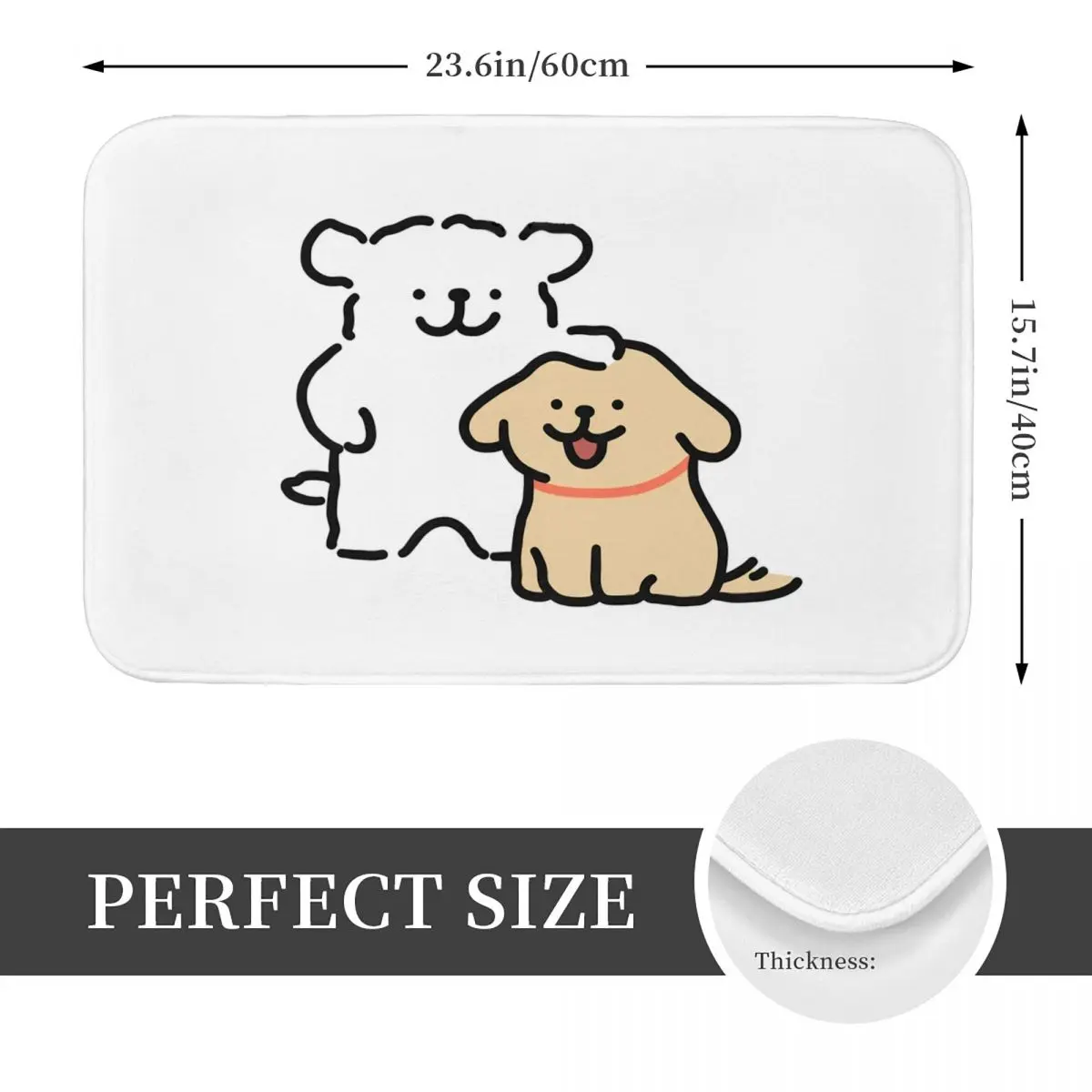 Cute Line Puppies Maltese Floor Mat Kitchen Shower Door Gold Retriever Bath Mat Dry Bathroom Rug Protective Non-slip Toilet Mat