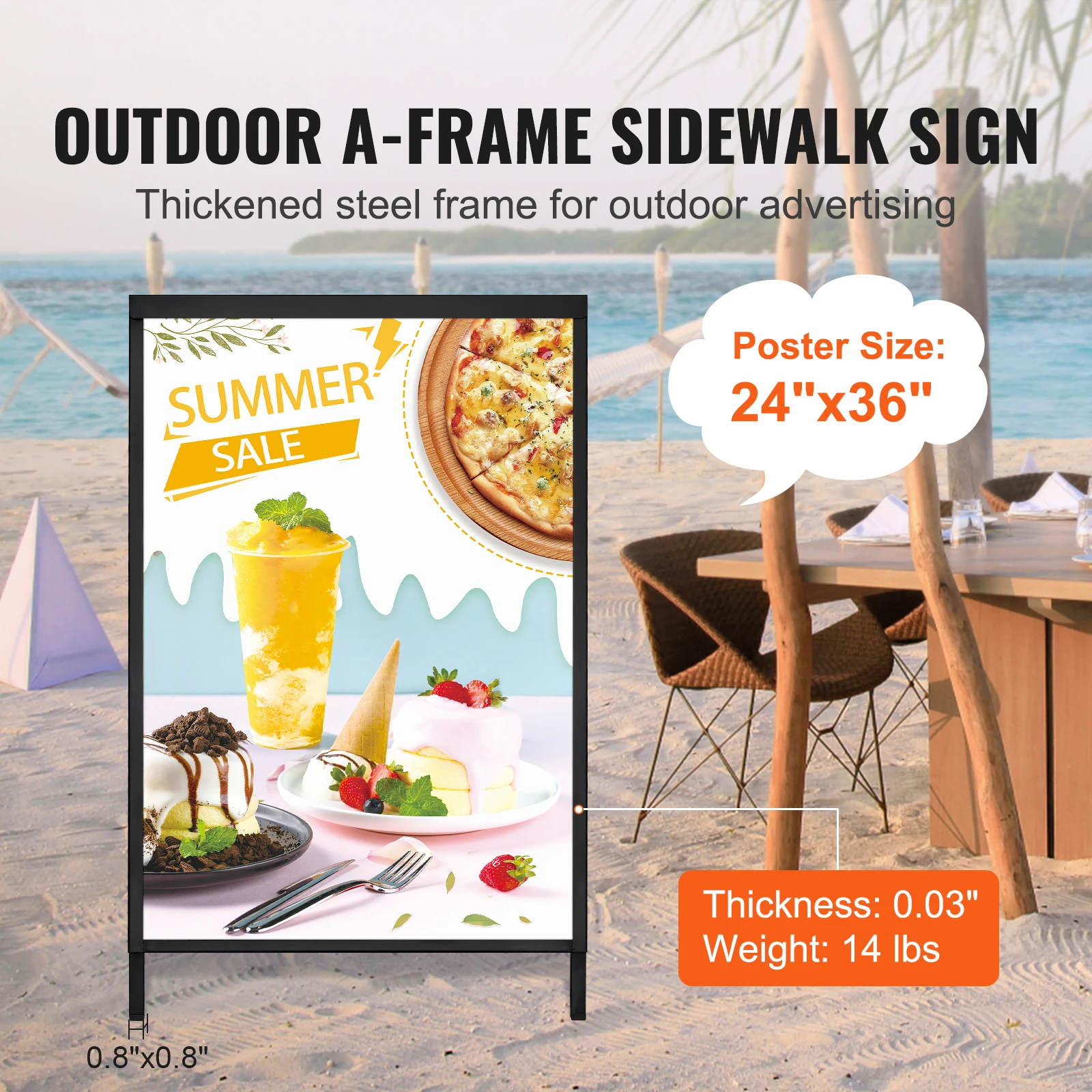 SucceBuy Poster Board Stand Double-Sided Easel Stand Metal Floor Sign Holder for Display Wedding Sign Poster Display Stand