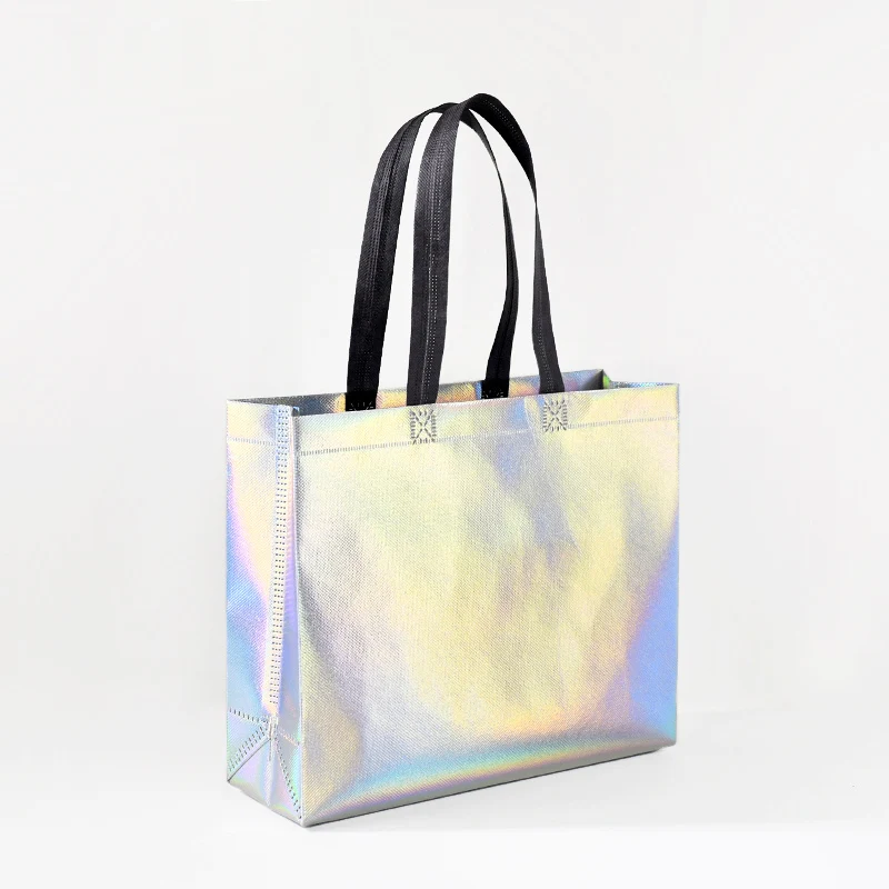 

Waterproof Colorful Shopping Bags No-woven Fabric Handle DIY Candy Dessert Wedding Party Gifts Shopping Packaging Reusable Bags