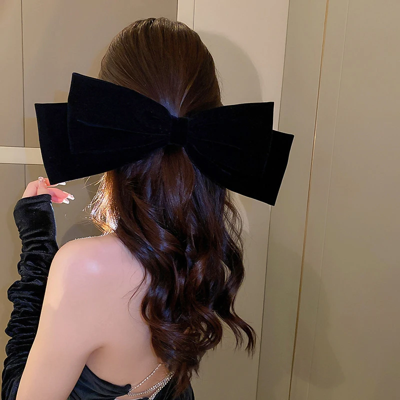 

New Oversized Barrette Bow Hair Clip For Woman Velvet Bowknot Headwear Hairpin Hair Accessories