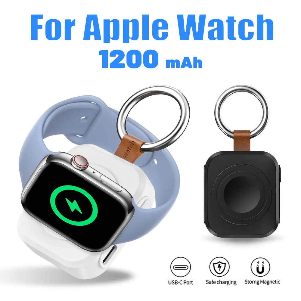 

Портативное миниатюрное магнитное беспроводное зарядное устройство для iWatch серий 10, 9, 8, 7, 6, 5, SE, зарядка Type-C для iWatch серий 6, 5, 3, 2, 1
