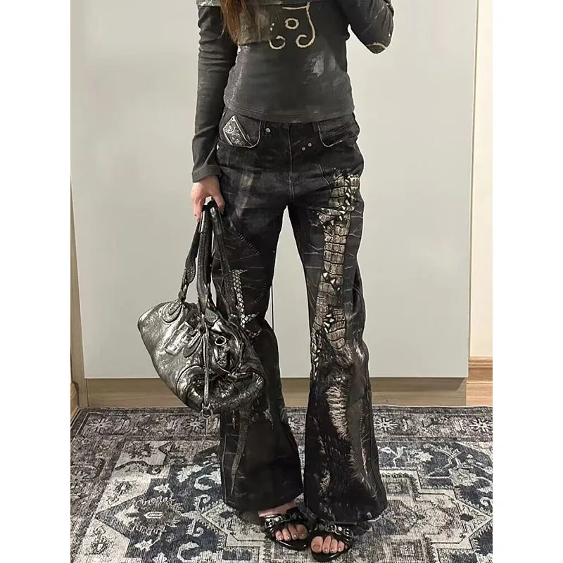 Design européen et américain Sense Python imprimé Micro cloche-bas enfants été nouveau Spice Girls point de croix vadrouille pantalon