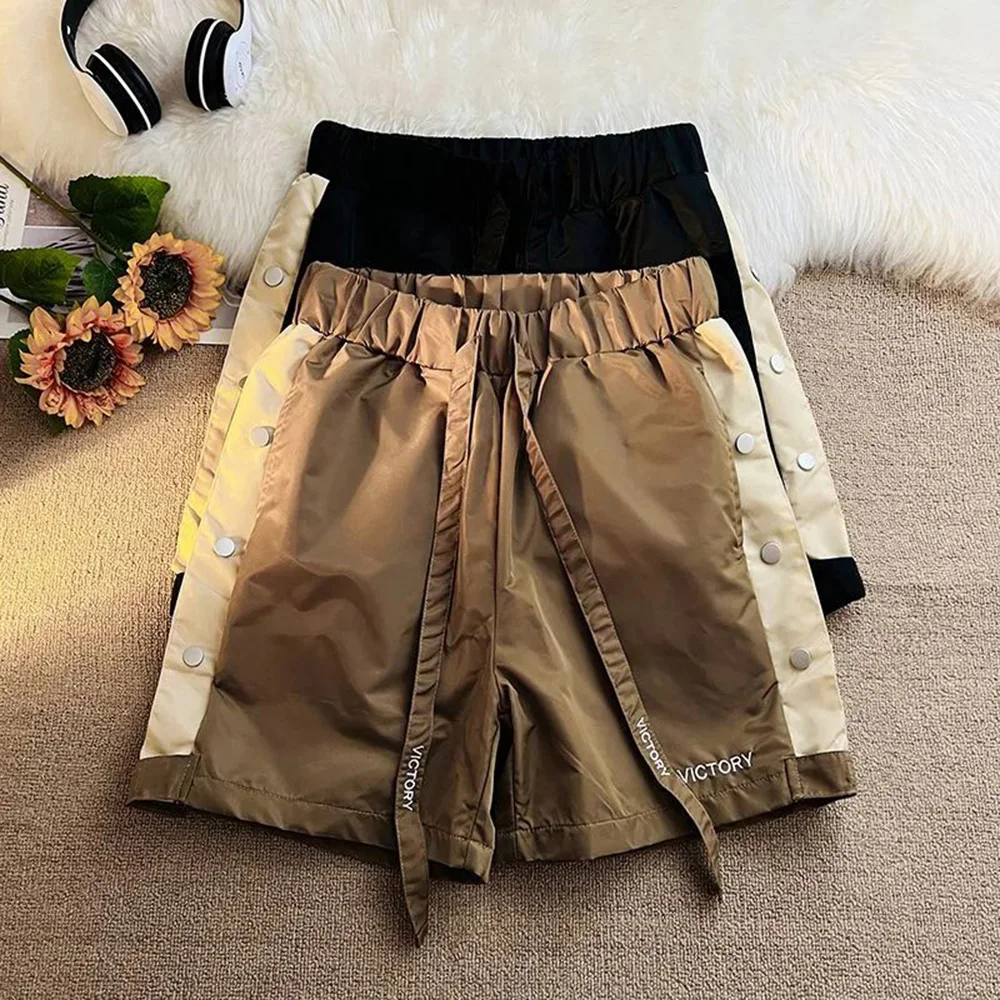 Summer Shorts Mens Sports Shorts Basketball Buttoned Casual Pants Loose Breathable American Style Youth Thin Men'S Shorts 2024