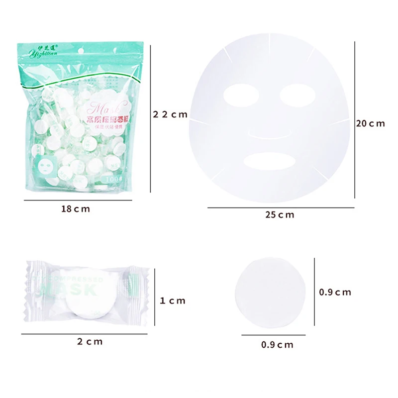 100Pcs/Pack Compressed Facial Mask Paper Non-woven Fabric DIY Skin Face Care Ultrathin Breathable Beauty Tool