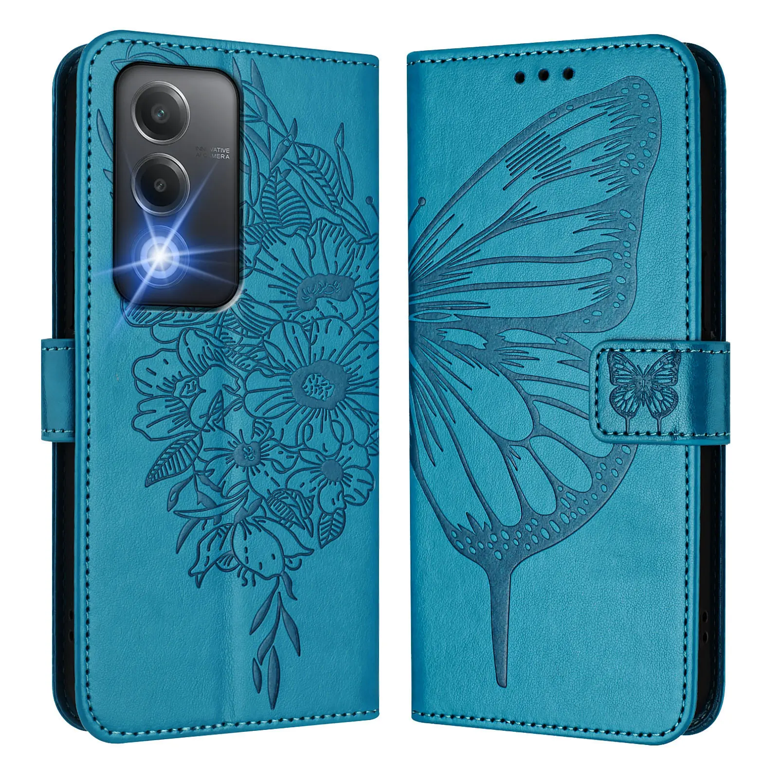 OPPO A80 5G Phone Case Leather Flip Wallet Butterfly Case For OPPO A3 Pro 5g CPH2639 Card Slots Holder Protect Cover Fundas