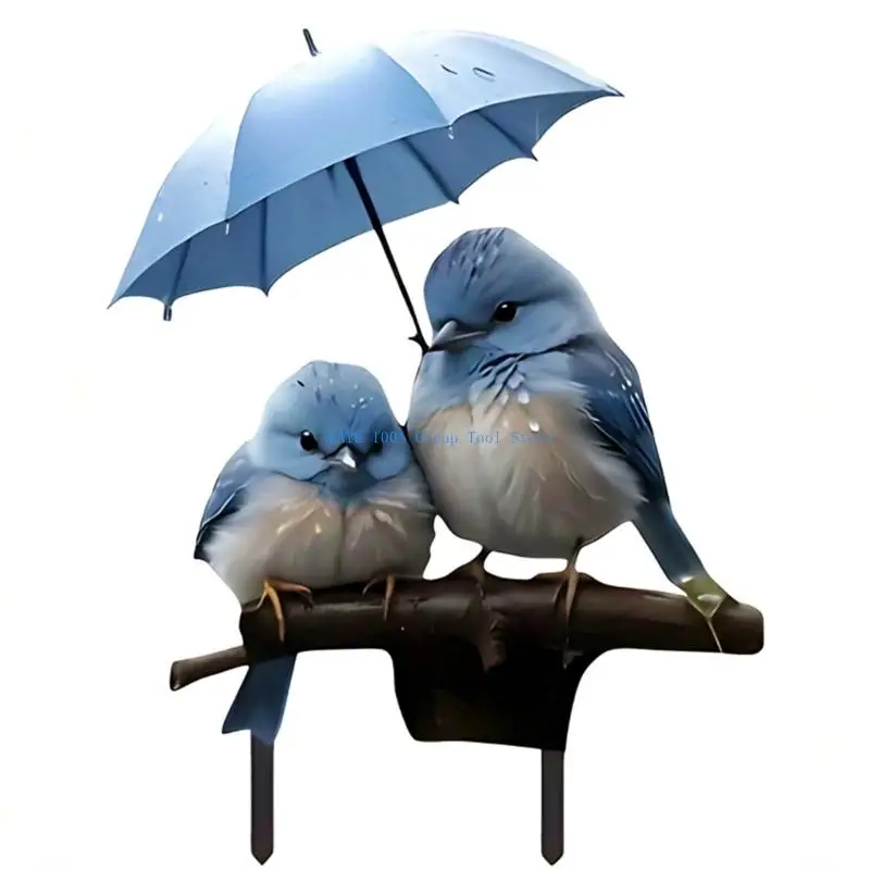 

G6KA Weather Resistant Blue Bird Umbrella Acrylic Garden Stake for Lovely Lawn Decors