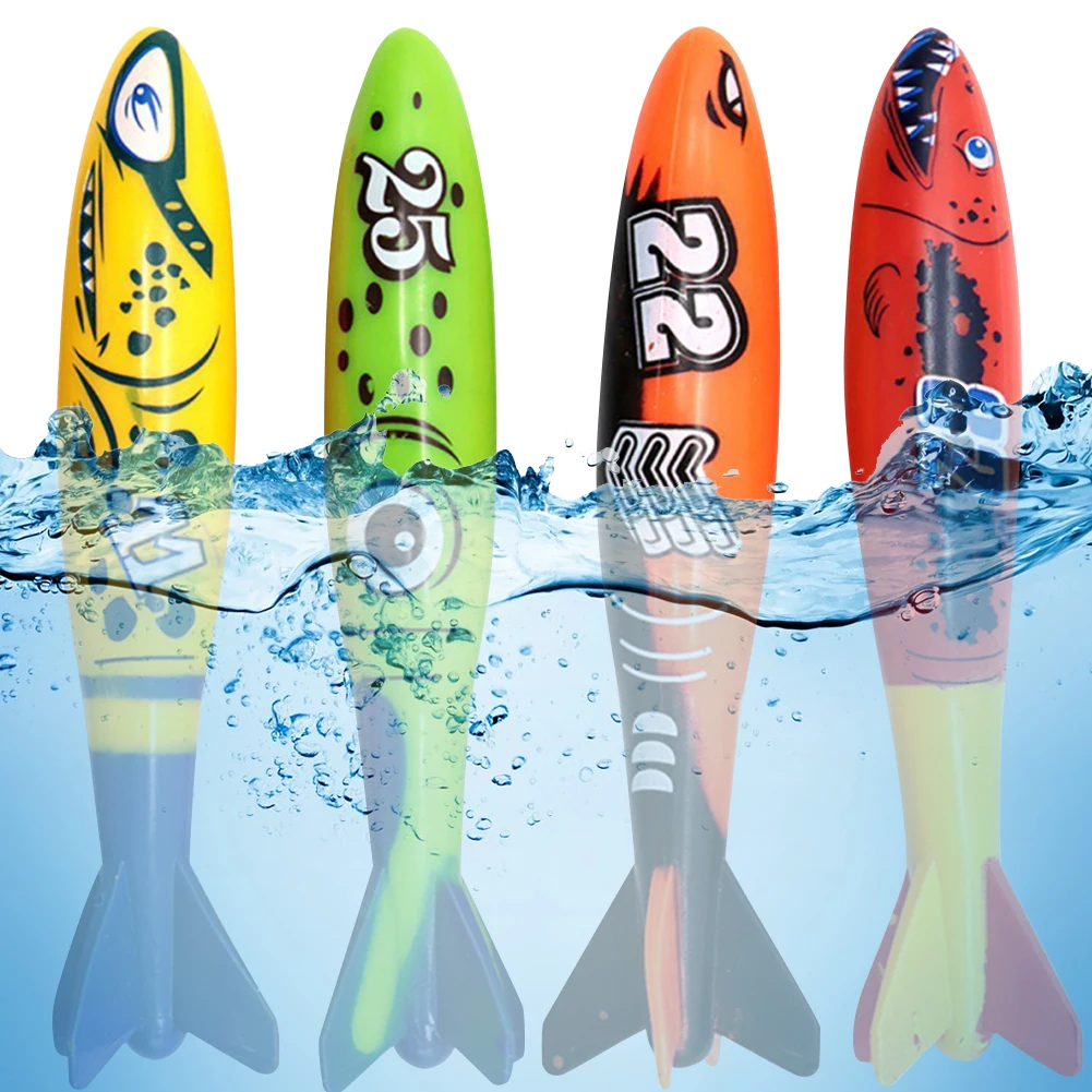 4Pcs Pool Games Sinking Toy Multicolor Cartoon Pool Sinking Toys Creative Throwing Dive Water Toy for Kids Boys Girls