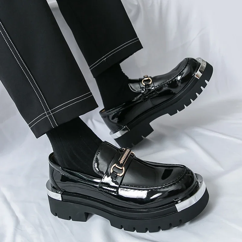 

Мужская обувь на толстой подошве, роскошные дизайнерские стили, рабочая тенденция, повседневная обувь для ночного клуба, кожаная обувь, увеличивающая рост, zapatillas