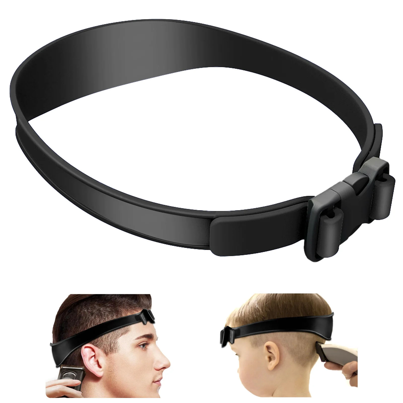 Adjustable Curved Silicone Haircut Band Headband Silicone Neckline Shaving Template Hair Cutting Guide Barber Hair Styling Tools