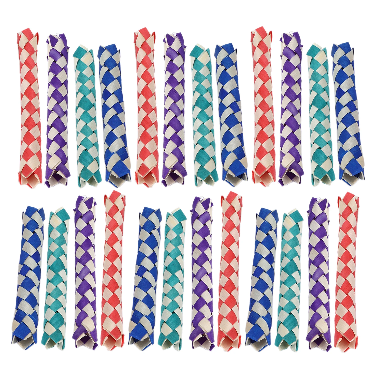 Trampas para los dedos de pájaros y loros, juguete para masticar, trampas de bambú chinas, juguete DIY para fiestas de niños, trampas de bambú chinas para los dedos