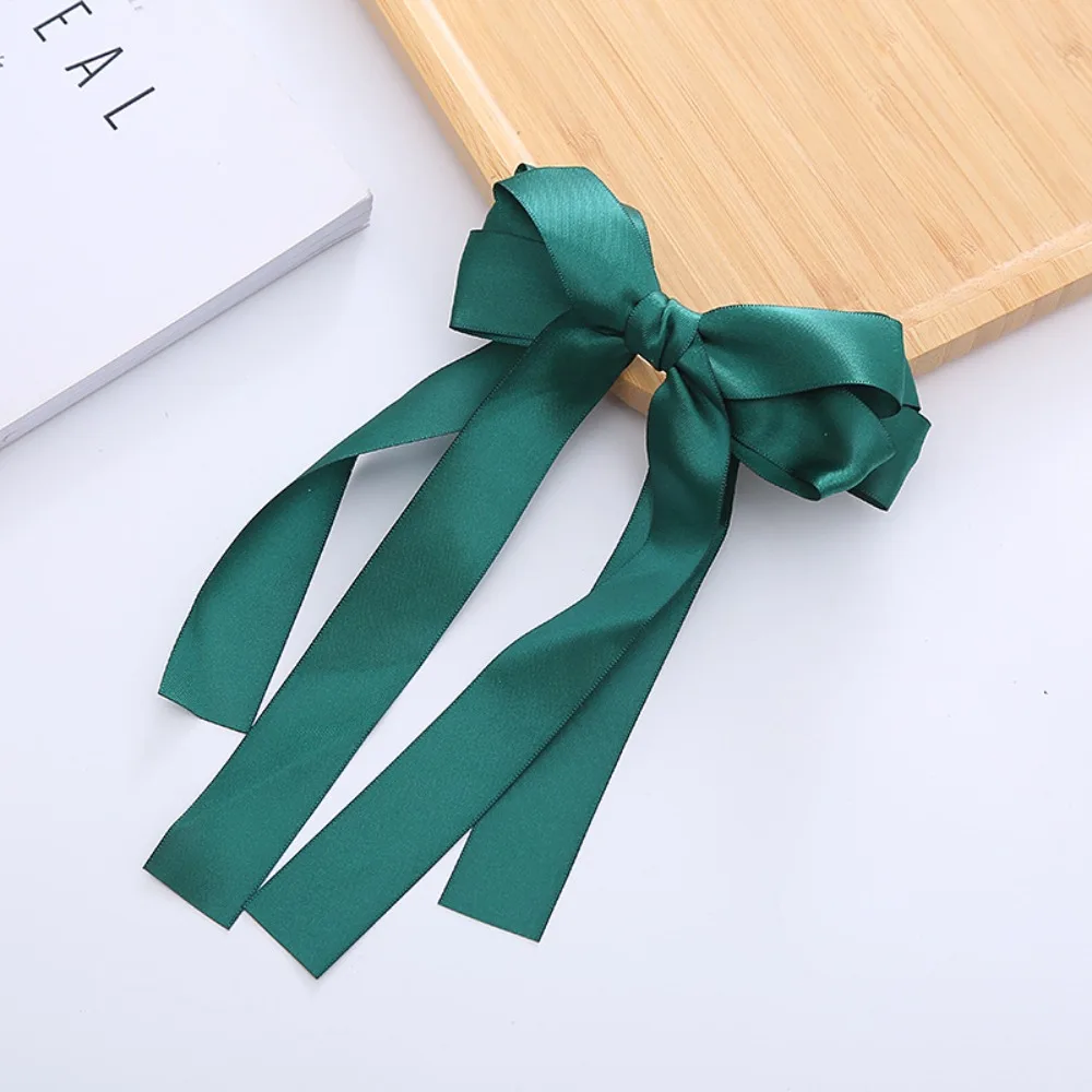 2pcs Chiffon Large Bowknot Hair Clip With Ribbon Solid Color Fabric Hair Bow Hairpin Barrettes Fashion Female Hair Accessories