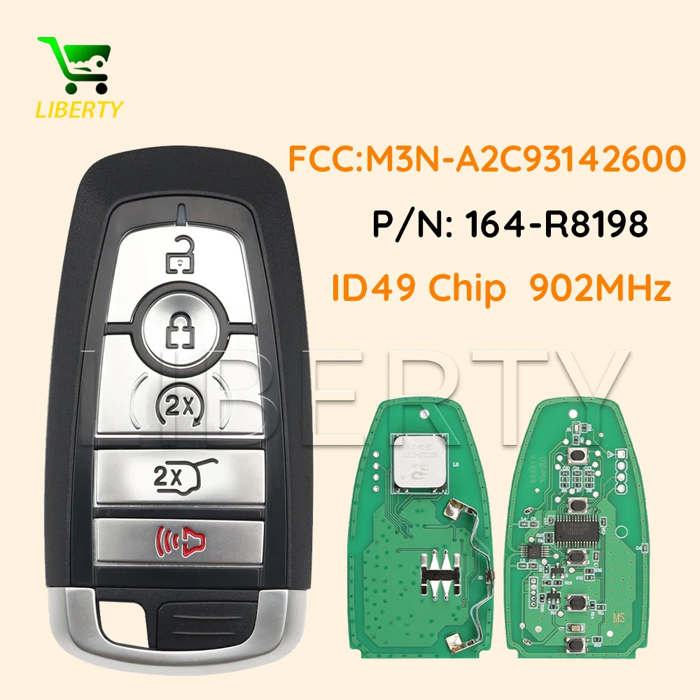 Ly For Ford Bronco Explorer Expedition Edge Escape 2020-2022 Smart Remote Car Key FCC M3N-A2C93142600 164-R8198 ID49 Chip 902MHz