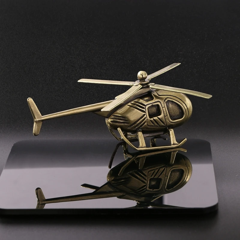 Solid Heavy Brass Helicopter model Figurines Table Ornament Decorations Copper Punk Hip Hop Home Decors Accessories Miniatures