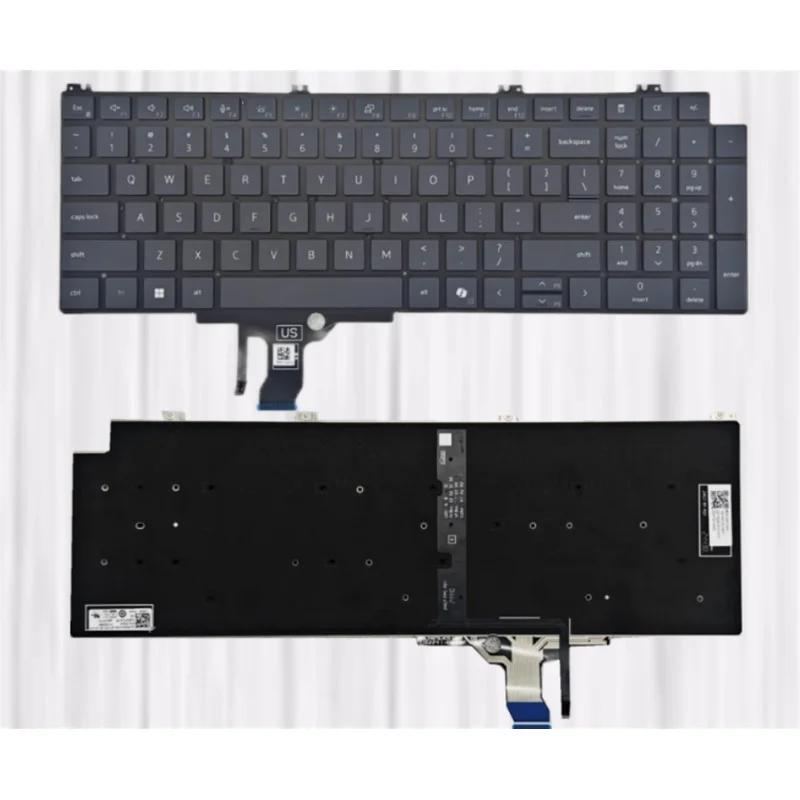 

Новая клавиатура LL+ для ноутбуков Dell Pro 16 PC16250 PC16255 серий, серая, с подсветкой, US-раскладка