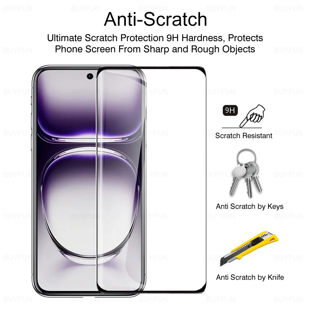 For Oppo Reno12 Pro Curved Glass 6in1 Tempered Glass Camera Film Appo Reno 12 Reno12Pro 12Pro 5G Global Safety Screen Protector