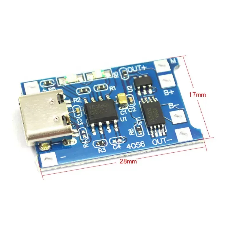 2/5/10Pcs Type-c Micro USB 5V 1A 18650 TP4056 Lithium Battery Charger Module Charging Board With Protection Dual Functions 1A