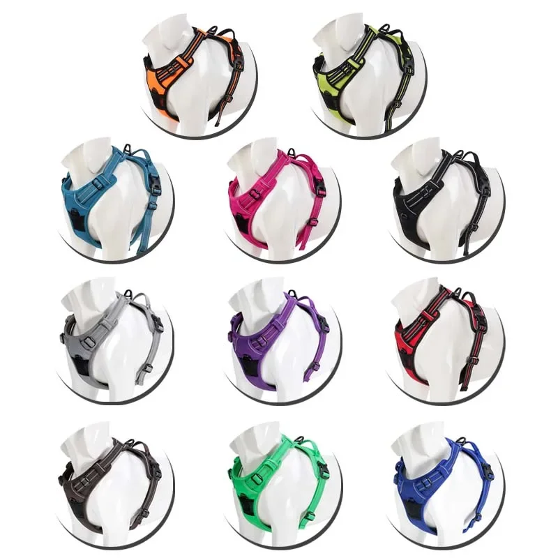 

No Pull Dog Harness Adjustable Safety Nylon Large Pet Dog Vest Padded Reflective Outdoor for Dogs Pet Leash Control Cat collar