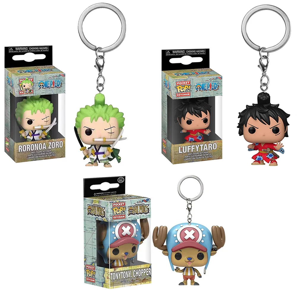 Japan Anime Keychain Tony Chopper Monkey·D·Luffy Trafalgar Law Mini Figure Model Toys Collection Keyring Pendent Gift