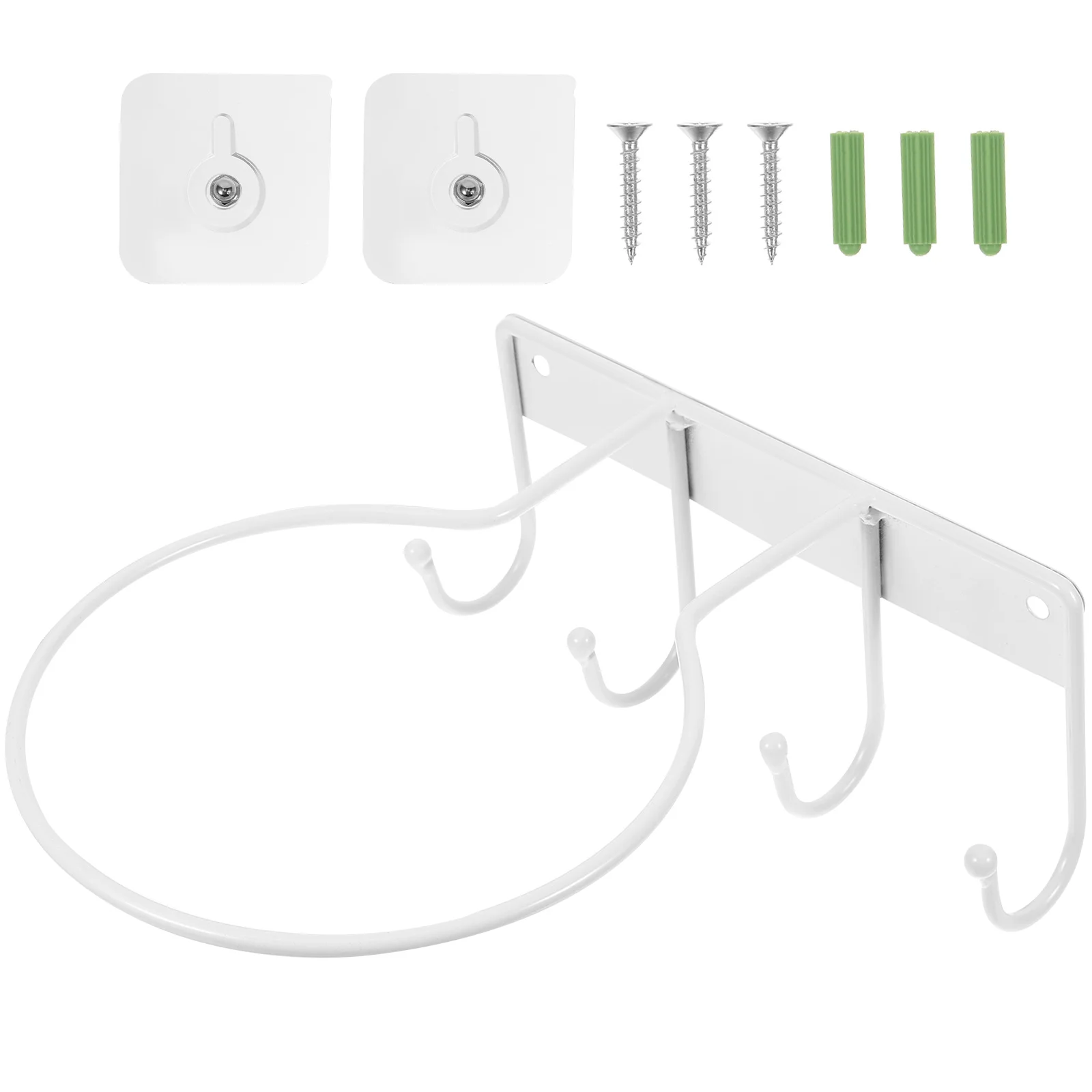 

Basketball Storage Rack White Iron 3 Hooks Wall Mount Durable Sports Balls Stand Home Gym Use Basketball Accessories Football