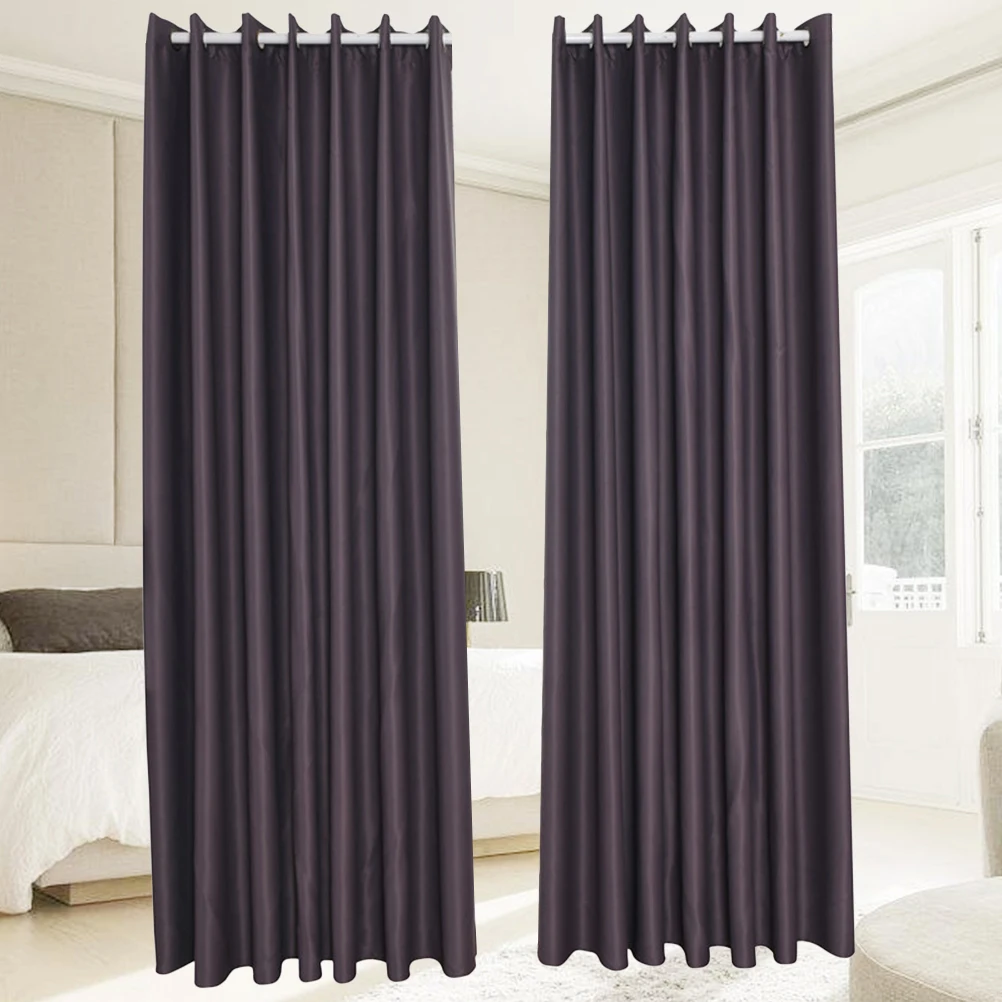

2 Pcs Window Curtain Blackout Curtains for Home Decorative Windshield Living Room Dark Grey