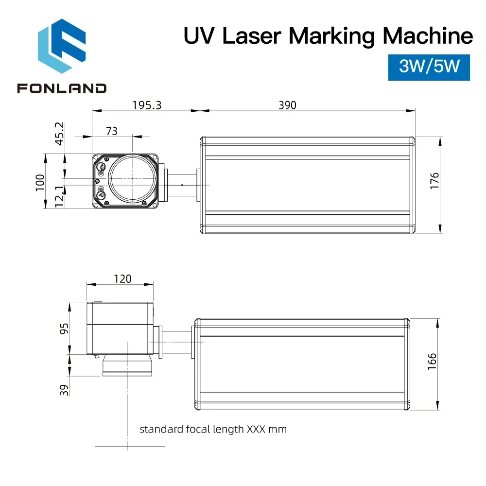 Mesin penanda pengukir Laser UV Fonland, mesin penanda desain bodi struktur terintegrasi 3W 5W 355nm, logam kaca desain CNC