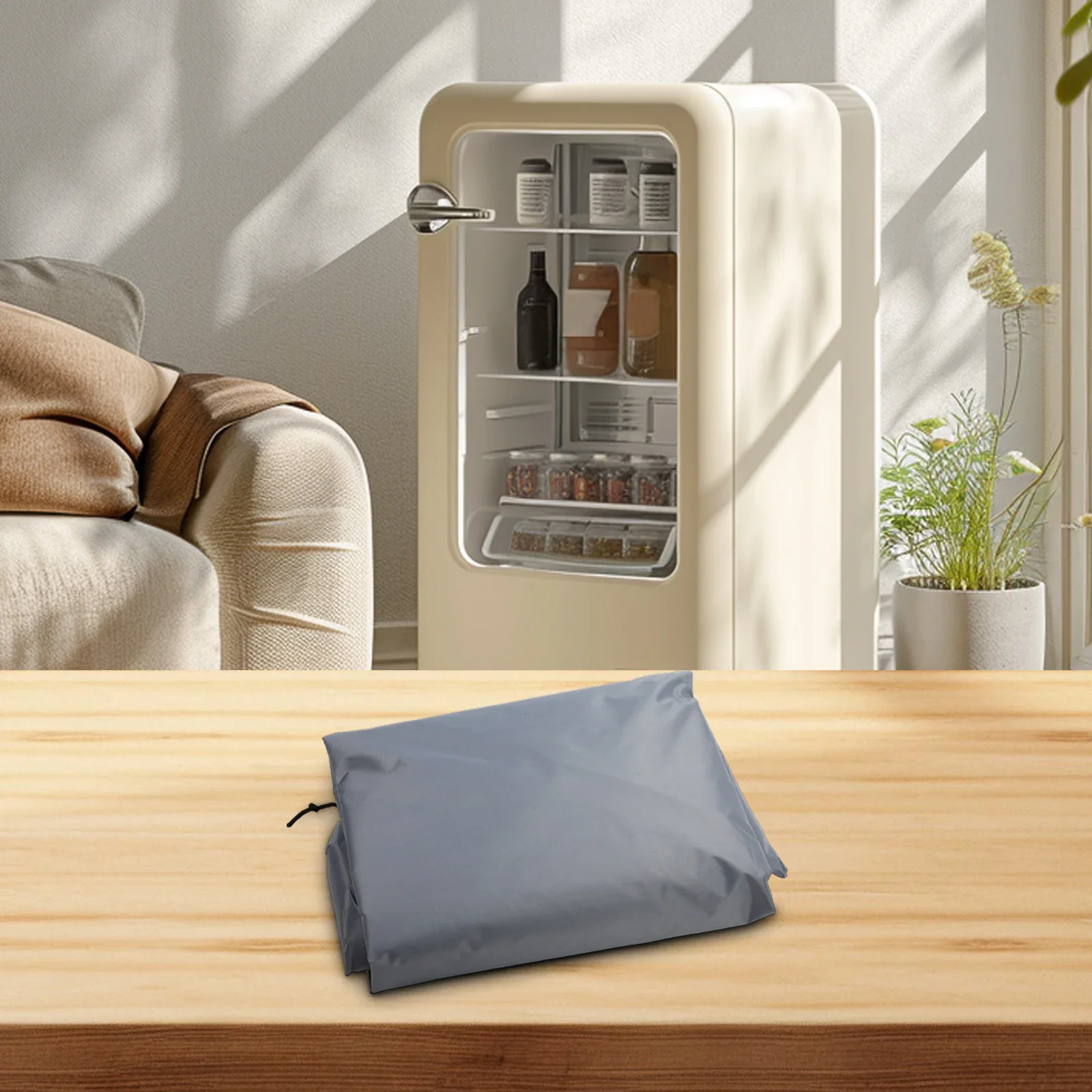 

Outdoor Refrigerator Cover 56*58*86cm/58*58*142cm Waterproof Design Adjustable Drawstring Refrigerator Protection Home Accessory