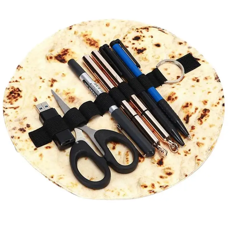 Pannenkoek Etui Briefpapier Tas Houder Organizer Pen Case Make-Up Organizer Potlood Draagtas Pannenkoek Vorm Voor School