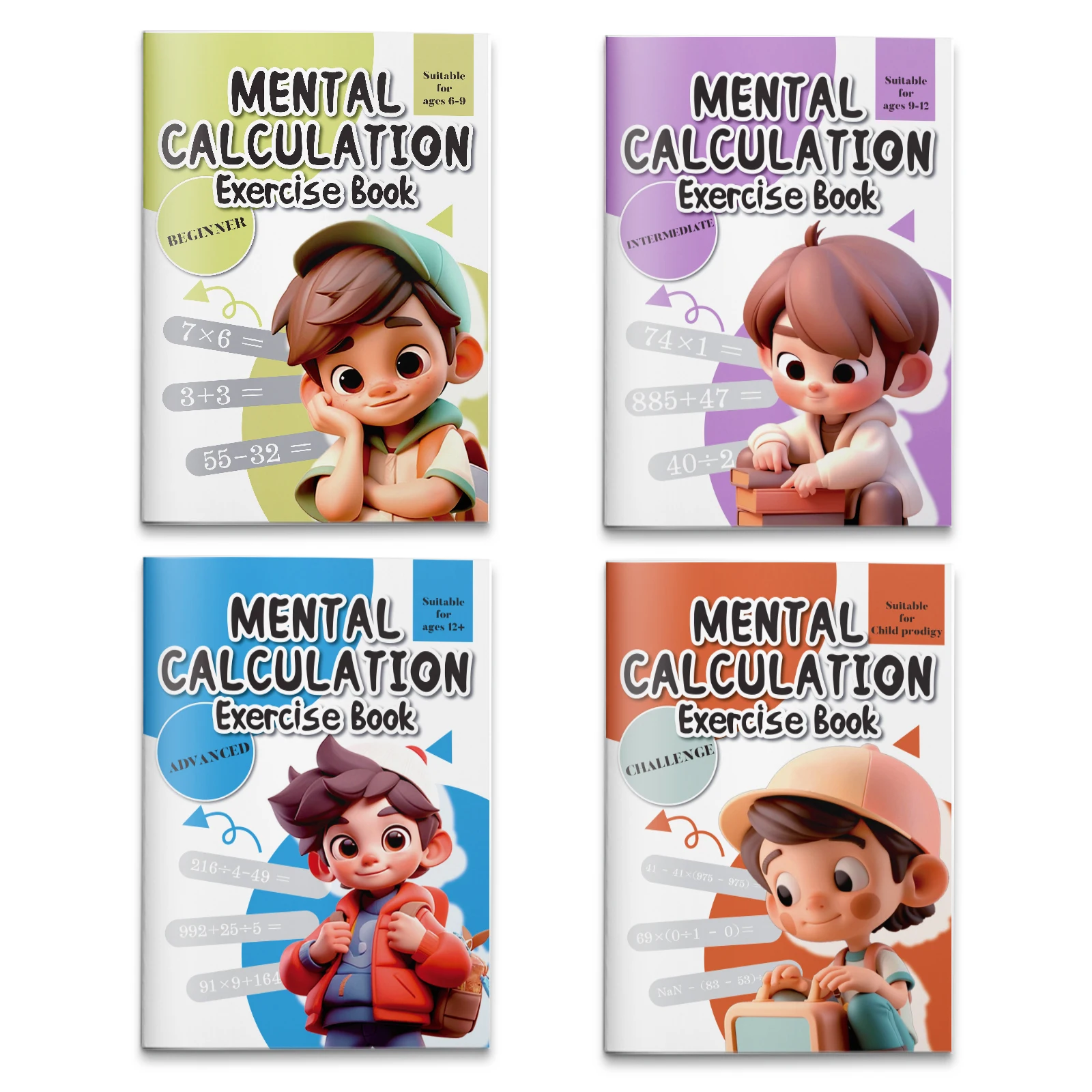 1pc Intermediate Level Mental Calculation Question Card Series