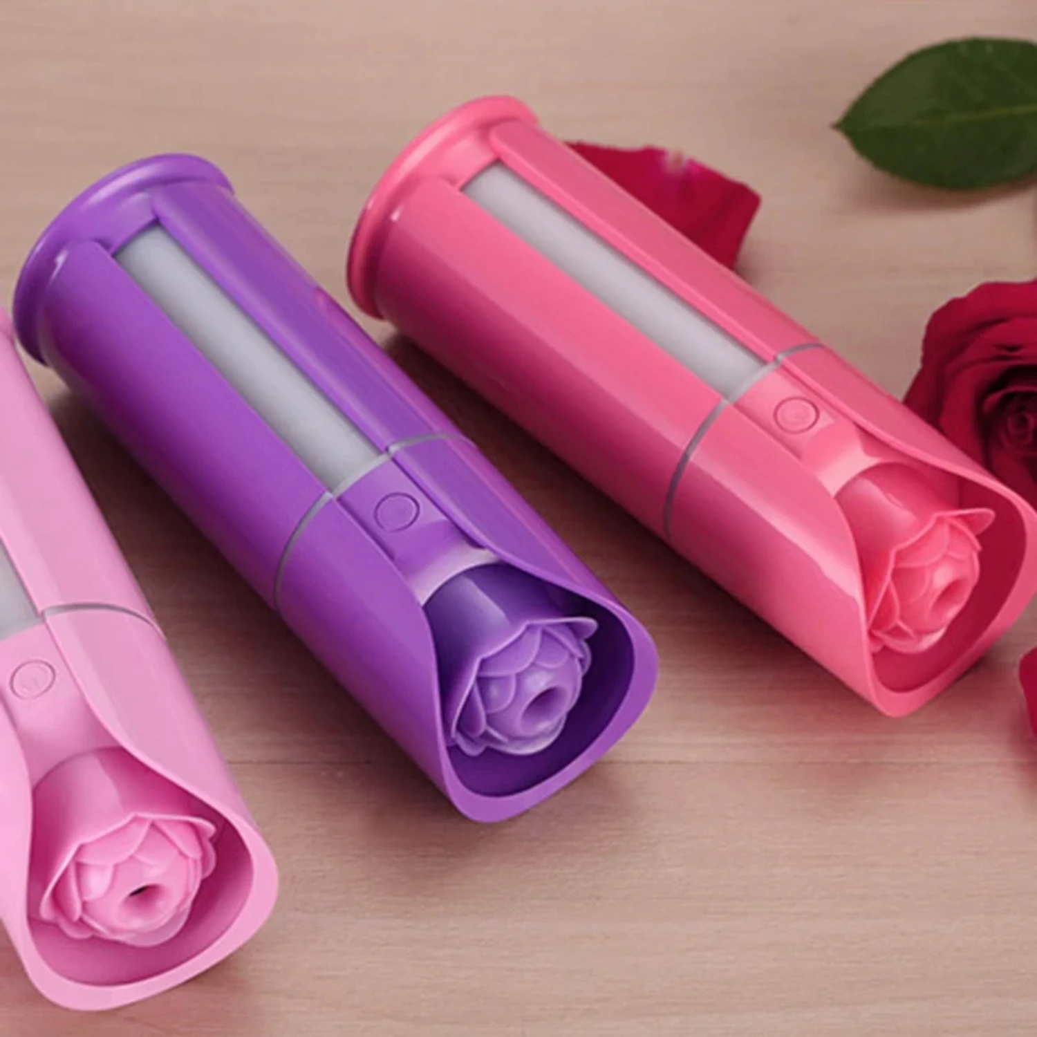 Mini USB Pink Rose Flower Car Air Purifier Humidifier Aromatherapy Oil Diffuser Portable Mist Maker - N0PF