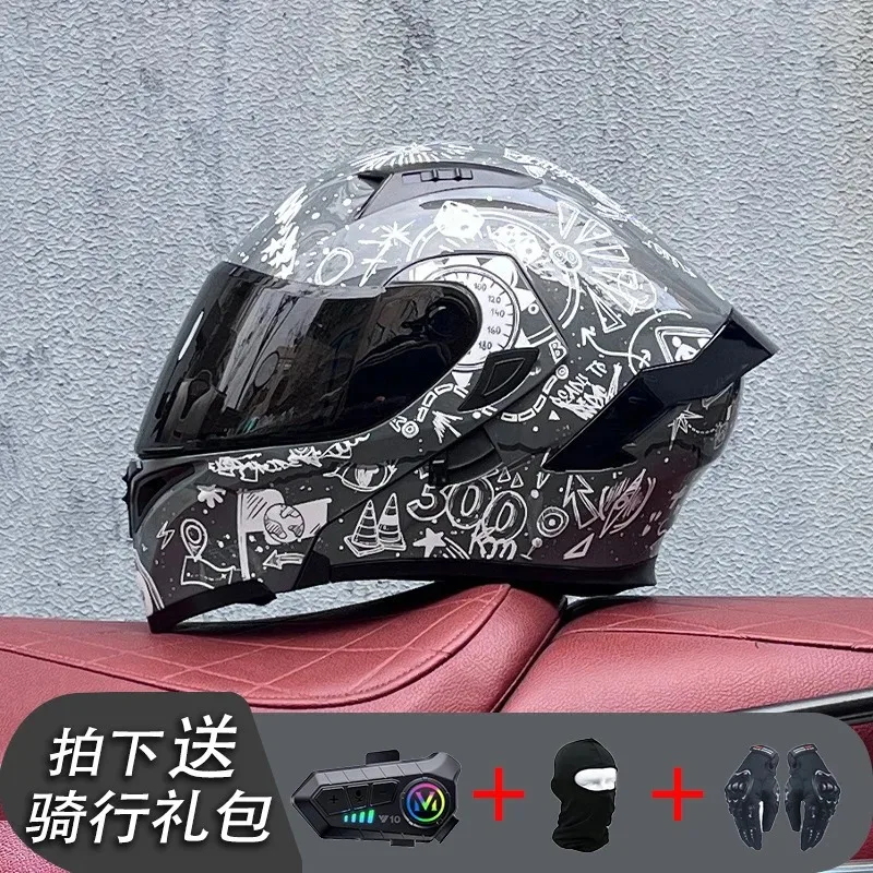 

Orz-991 helmet - men's and women's electric motorcycle helmet with personalized Bluetooth, winter season all-weather warm helmet