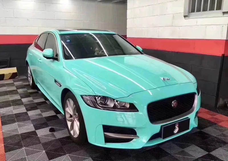 

Premium Gloss Miami Teal Vinyl Wrap Film Self Adhesive DIY Glossy Car Wrapping with Air Bubble Free