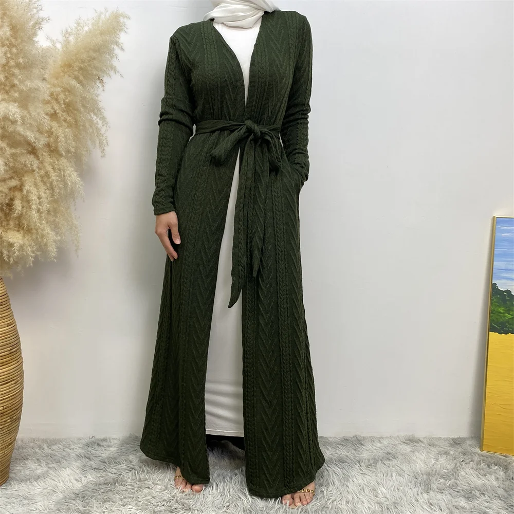 Modest Abaya Ramadan Autumn Winter Sweater Coat Muslim For Women Kimono Kaftan Turkey Islamic Clothing Caftan Marocain Robe