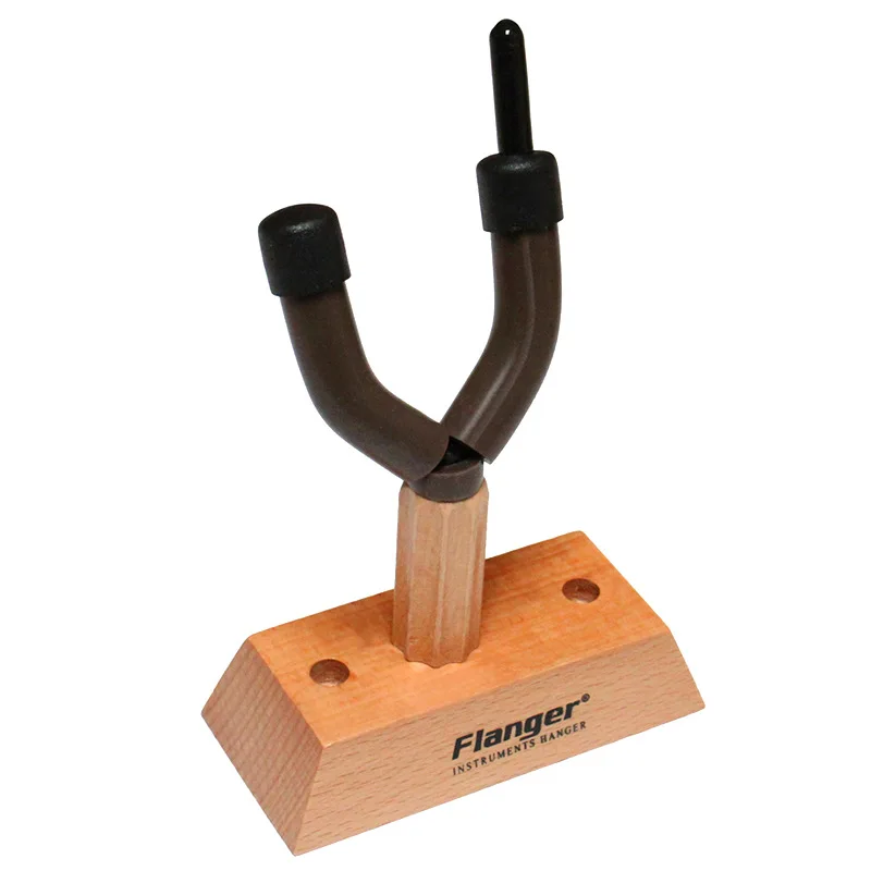 Flanger Solid Wood Base Wall Mount Violin Hanger Hook Holder with Bow Holder for Home and Store Show Storage Violin