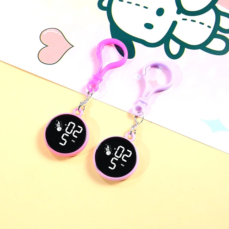 10pcs/lot Women Mens Unisex Nurse Doctor Keychains Hanging Pocket Watches Colourful Carabiner Alloy Students Clock Watches