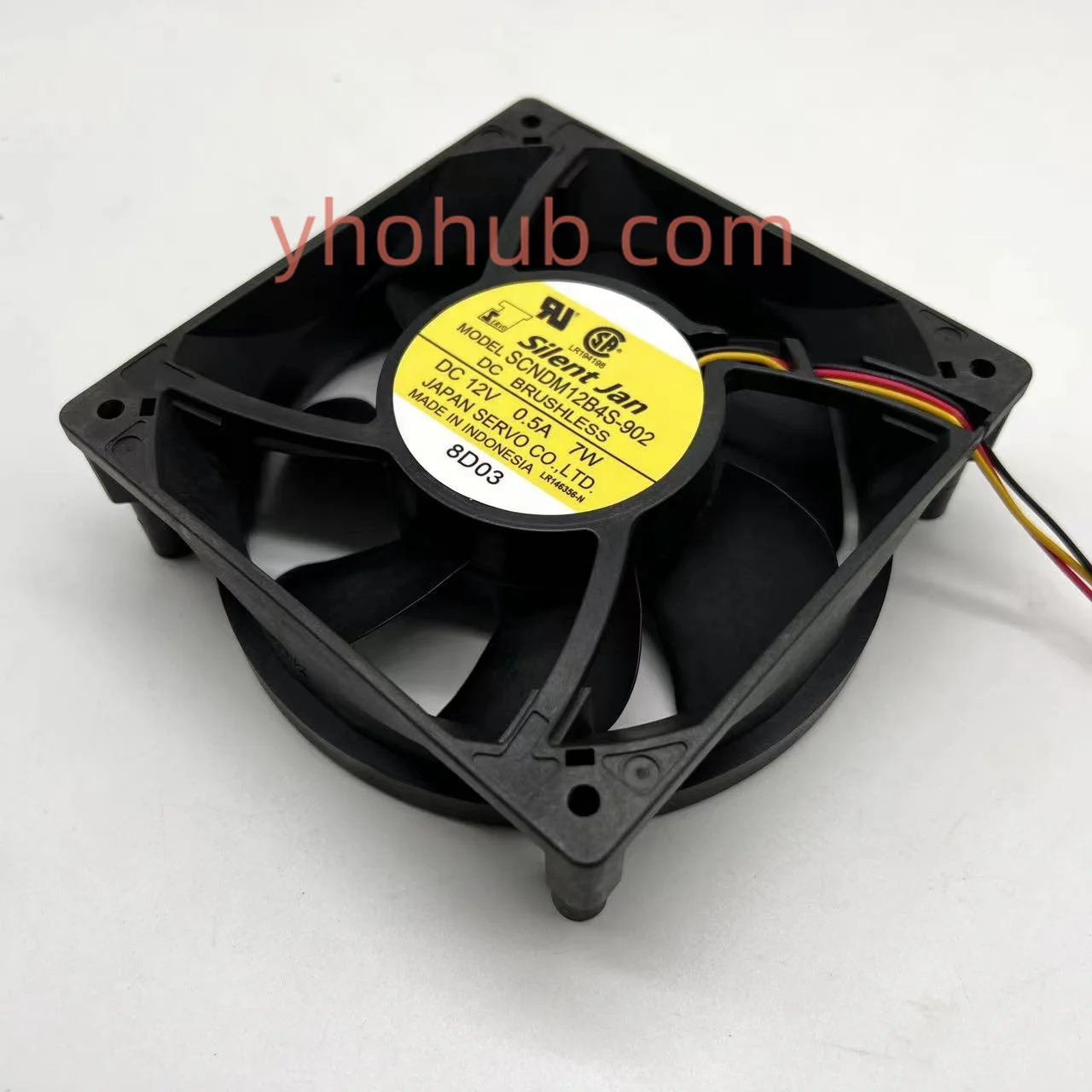 

Japan Servo SCNDM12B4S-902 DC 12V 0.5A 120x120x38mm 3-Wire Server Cooling Fan