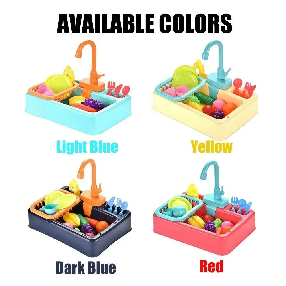 

Plastic Dish Wash Sink Set Kitchen Toy Children Simulation Pretend Role Play Housework Kit Early Educational Toys For Children