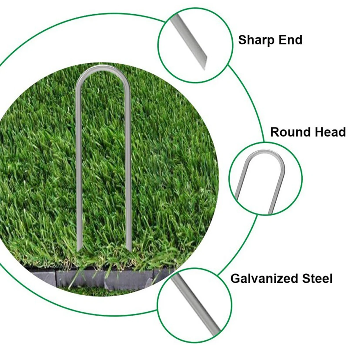 

Metal Securing Pegs Pins, Garden Stakes, Weed Landscape, Fabrics Netting, Ground Sheets, Galvanized Lawn Stake, 10 Pcs