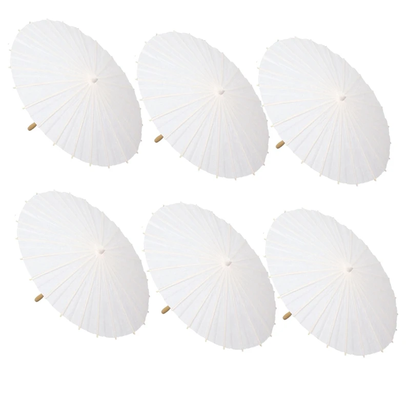 กระดาษ Parasol Party Favor ร่มไม้ไผ่ Fit สําหรับเจ้าสาว Centerpieces Photo Props 60 ซม