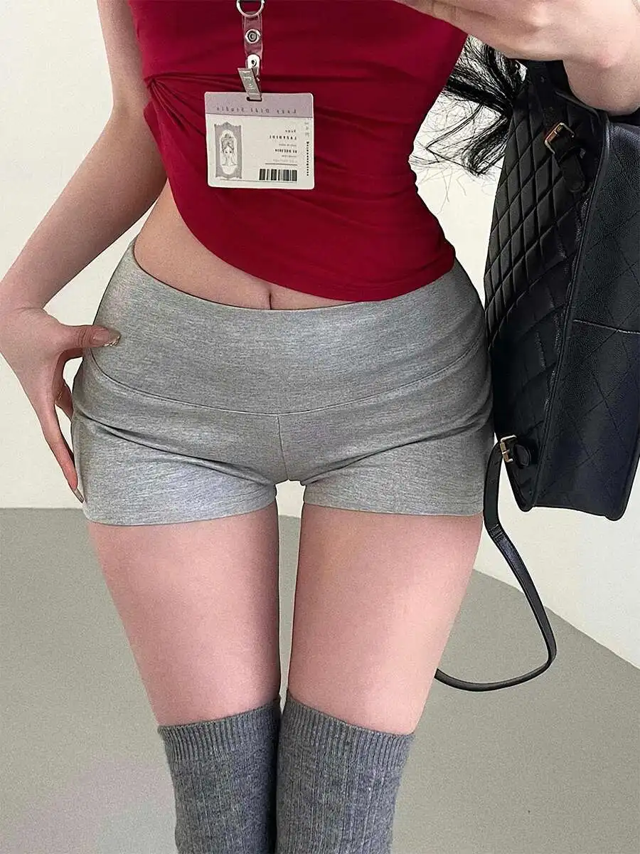 

Pure Desire Spicy Girl Sexy High Waist Elastic Tight Skin Sports Leisure Shorts Hip Hugging Hot Fashion Women Summer Korean Q8BV